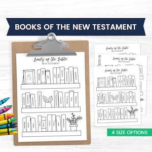 Books of The New Testament, Bible Coloring Pages for Kids, Come Follow Me 2023, Books of the Bible Printable, Bible Reading Tracker, PDF
