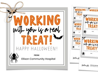 Halloween Appreciation Treat Tag, Halloween Employee Thank you, Editable Halloween Tag, Halloween Treat Label, Halloween Treat Handout,
