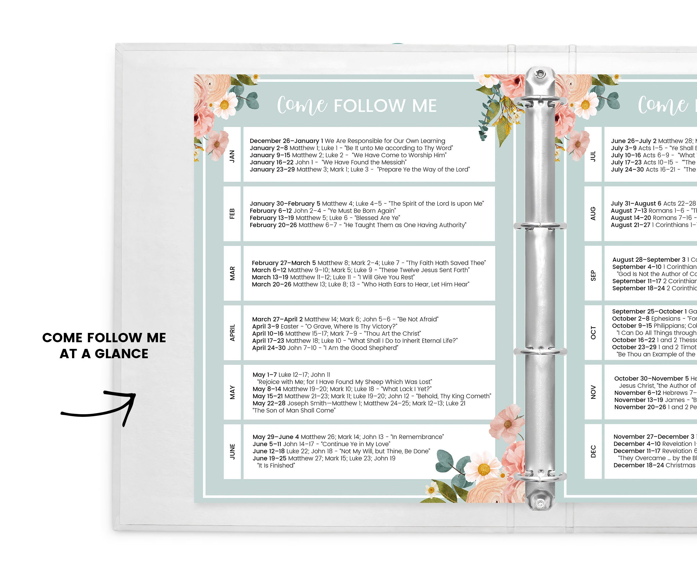 Come Follow Me 2023 Schedule New Testament Study Guide LDS - Etsy