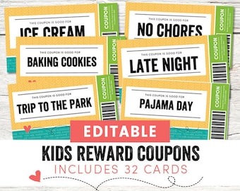 Kids Reward Coupons | Printable Love Coupons | Coupons for Kids |