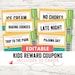 Kids Reward Coupons | Printable Love Coupons | Coupons for Kids | 