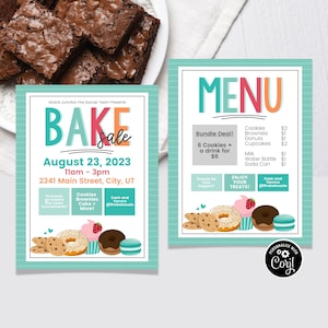 Bake Sale Flyer, Fundraiser Template, School Fundraiser Flyer, Food Fundraiser, Church Fundraiser, PTA Fundraiser, Charity Event Flyer
