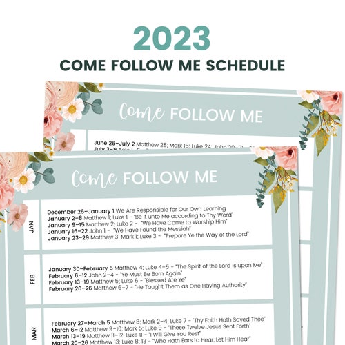 Come Follow Me 2023 Schedule New Testament Study Guide LDS Etsy