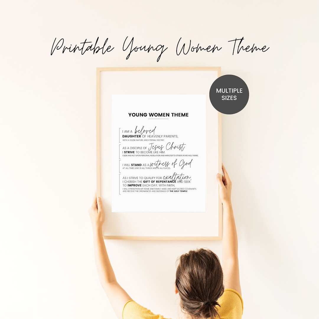 Young Women Theme, Printable YW Theme, YW Theme Poster, Young Women ...