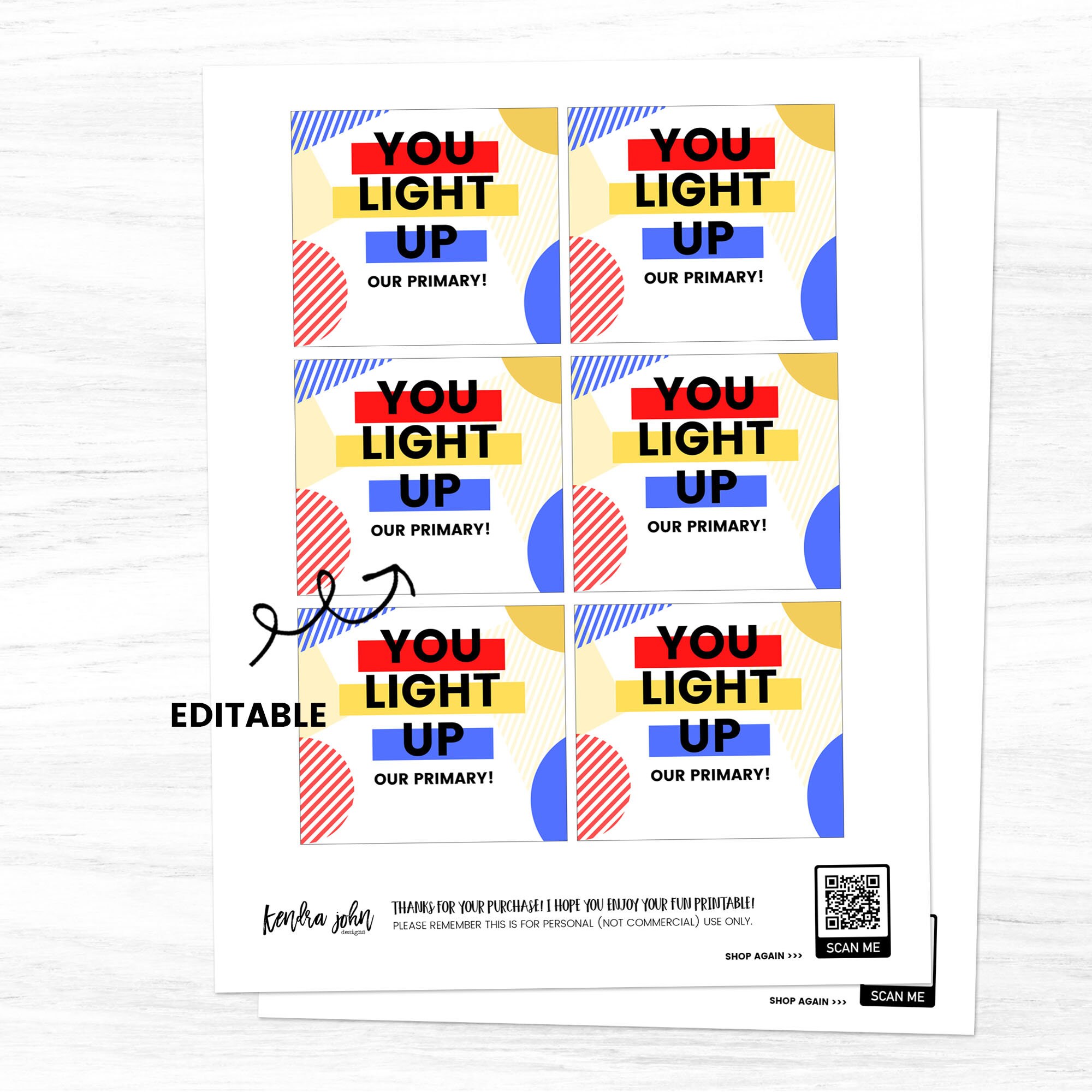 Primary Birthday Tag LDS Primary Primary Birthday Card LDS - Etsy