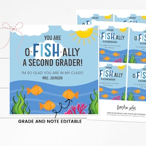 Terug naar school gouden vis tag, O-Fish-Ally, terug naar school traktatie tag, terug naar school cadeau voor kinderen, traktatie van leraar, terug naar school nacht