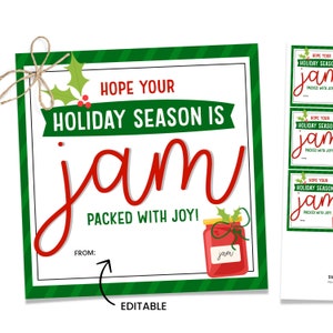 Jam Gift Tag, Neighbor Christmas Gift, Neighbor Gift Printable, Christmas Teacher Gift Tag, Holiday Teacher Tag, Christmas Jam Printable,