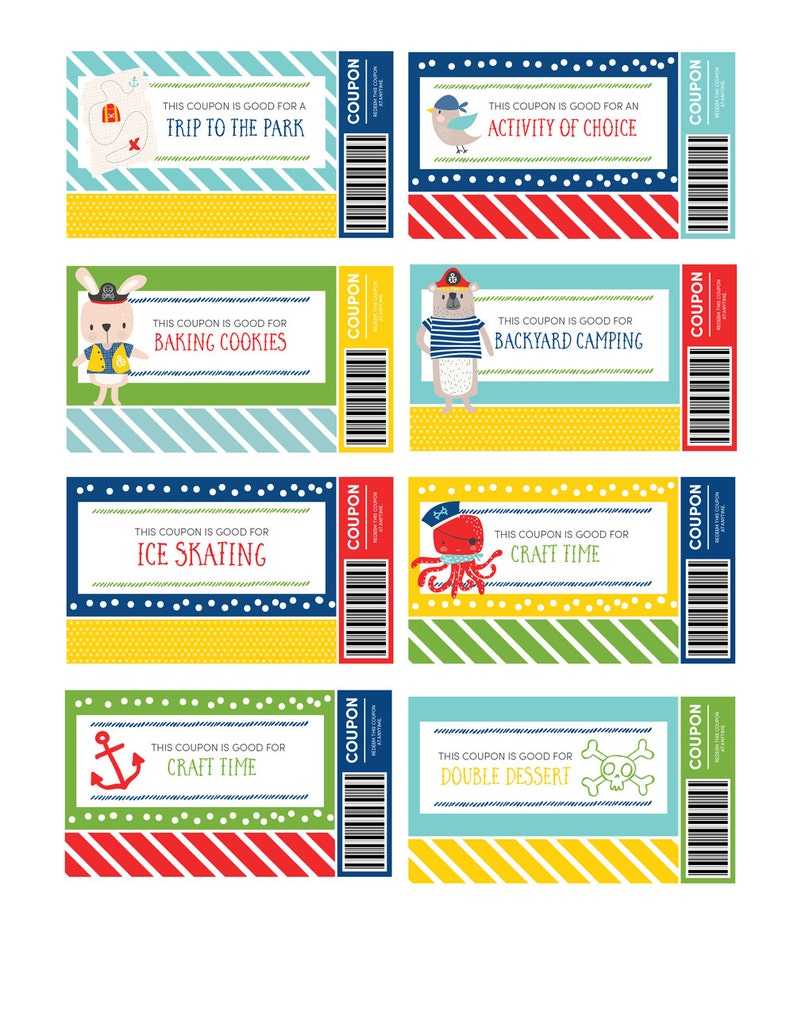 kids reward coupons love coupons instant download etsy