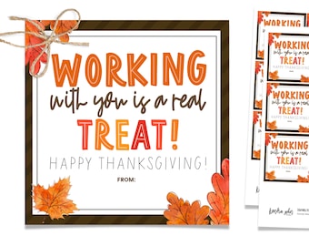 Thanksgiving Appreciation Treat Tag, Thanksgiving Employee Thank you, Editable Thanksgiving Tag, Thanksgiving Treat Label, Thanksgiving, PDF