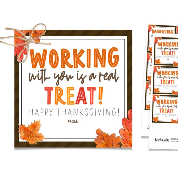 Thanksgiving Appreciation Treat Tag, Thanksgiving Employee Thank you, Editable Thanksgiving Tag, Thanksgiving Treat Label, Thanksgiving, PDF