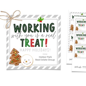 Étiquette d'appréciation de Noël, étiquette de remerciement de Noël, étiquette de Noël modifiable, étiquette de friandise de vacances, étiquette de collègue de Noël, merci du personnel