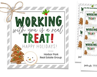 Christmas Appreciation Tag, Christmas Thank you Tag, Editable Christmas Tag, Holiday Treat Label, Christmas Coworker Tag, Staff Thank You