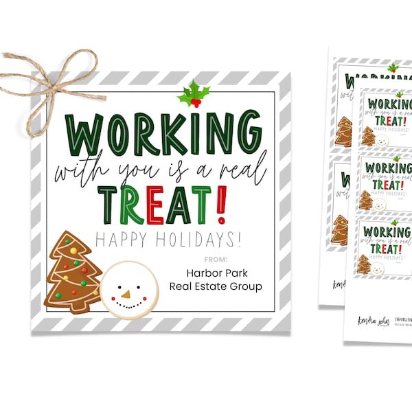 Christmas Appreciation Tag, Christmas Thank you Tag, Editable Christmas Tag, Holiday Treat Label, Christmas Coworker Tag, Staff Thank You