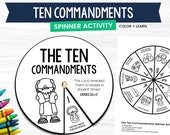 Ten Commandments Activity, Bible Game for Kids, Kid Bible Study, Children Church Activity, Bible Coloring Pages, Kids Bible Craft, Printable