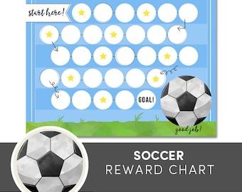 Kids Reward Chart - Soccer Printable - Kids Chore Chart - Routine Chart - Potty Training