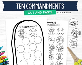 Ten Commandments Activity, Bible Game for Kids, Kid Bible Study, Children Church Activity, Bible Coloring Pages, Kids Bible Craft, Printable