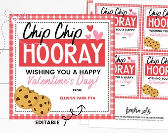 Valentine Cookie Gift Tag, Valentine Staff Gift Tag, Valentine Ministering Tag, Valentine Teacher Gift Tag, PTA, PTO, Editable Valentine Tag