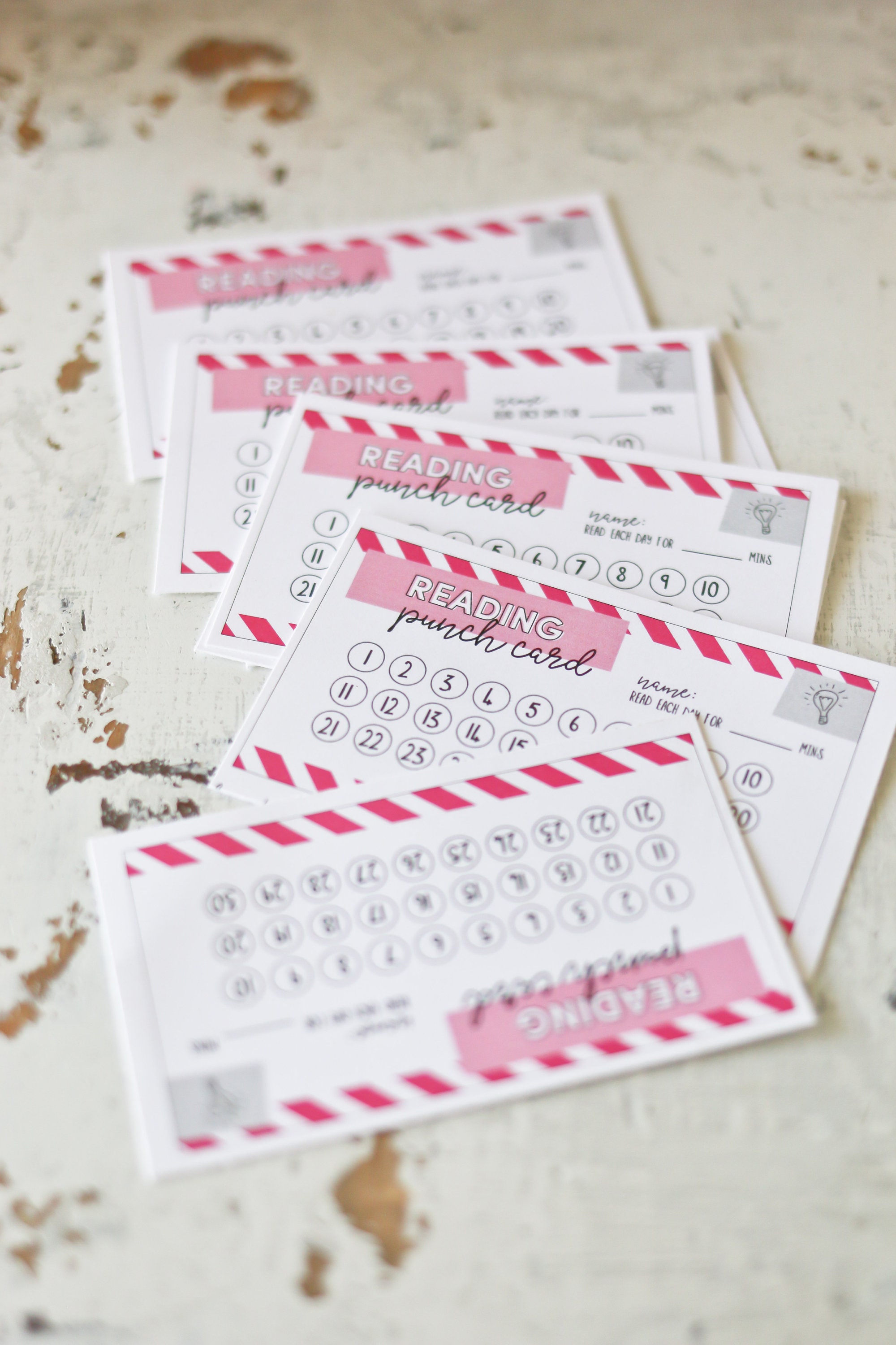 Reading Punch Card - Reward Chart - Homeschool - Reading Log - Etsy