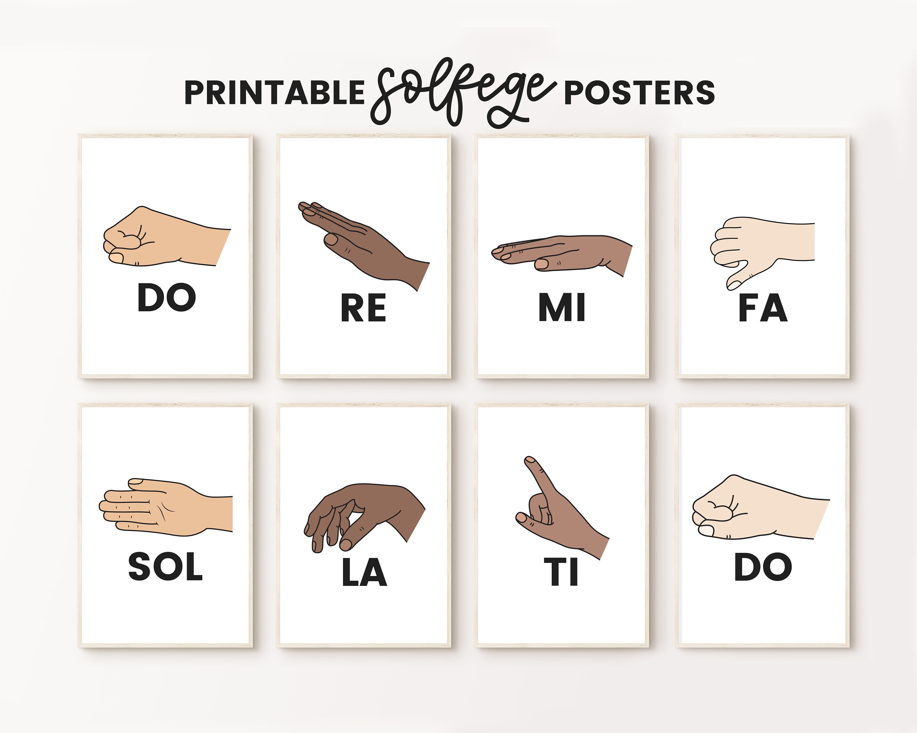 Solfege Hand Sign, Solfege Poster, Music Class Poster, Music Teacher Decor,  Elementary Music Class, Do Re Mi Poster, Printable Solfege Chart 