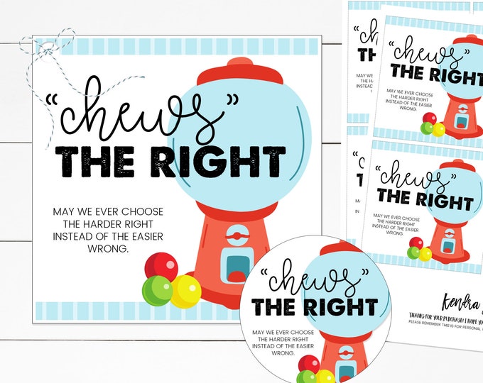 Printable PDF Chews the Right LDS Primary Birthday Gift Idea - Etsy
