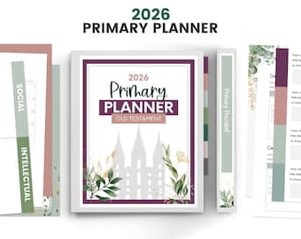 2026 LDS Primary Planner, Editable Binder for Primary Presidency, 2026 Primary Binder, Primary Planner Editable with Canva