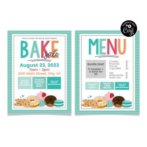 Bake Sale Flyer, Fundraiser Template, School Fundraiser Flyer, Team Fundraiser, Church Fundraiser, PTA Fundraiser, Cheer Fundraiser, Corjl