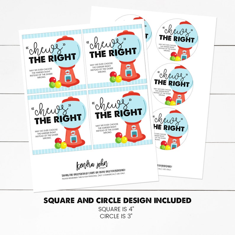 Chews the Right LDS Printable Choose the Right Primary - Etsy