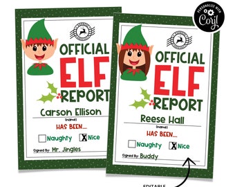 Elf Report, Elf Report Card, Elf Warning Letter, Elf Behavior Report, Printable Elf Note, Elf Ideas, North Pole Letter, Letter From Santa