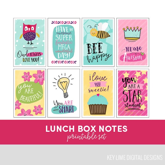 Lunch Box Notes, School Lunch Notes, Kids Jokes, Affirmation Cards for Kids, Lunch Box Printables