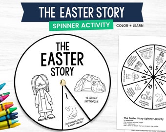 Easter Bible Craft, Easter Story Activity, Holy Week for Kids, Easter Primary Lesson, Easter Story Wheel, Holy Week Printable, He is Risen