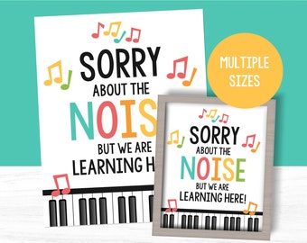 Musiklektionsaffisch, musiklärardekor, ledsen för oljudet, musiklektion i grundskolan, affisch för bandklassrum, skyltar för musikrum, körlektion
