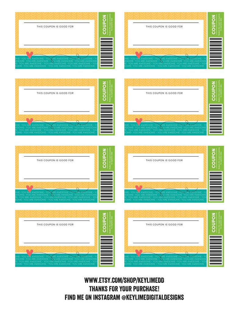 Kids Reward Coupons Printable Love Coupons Coupons for Kids image 9