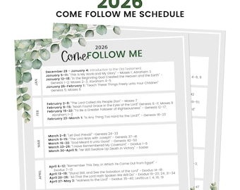 2026 Come Follow Me Schedule: LDS Old Testament Reading (PDF Download)