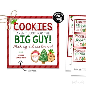 Christmas Cookie Gift Tag, Cookie Neighbor Gift, Neighbor Christmas Gift, Holiday Treat Tag, Christmas Treat Tag, Printable Cookie Tag
