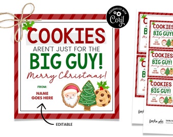 Christmas Cookie Gift Tag, Cookie Neighbor Gift, Neighbor Christmas Gift, Holiday Treat Tag, Christmas Treat Tag, Printable Cookie Tag