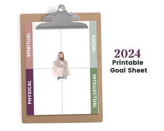 2024 Goal Sheet, 2024 Youth Theme, Children and Youth Program, Young Women Goal Sheet, Children and Youth Goals LDS, Printable