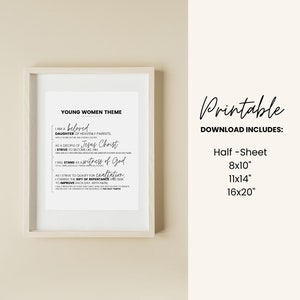 Young Women Theme, Printable YW Theme, YW Theme Poster, Young Women ...