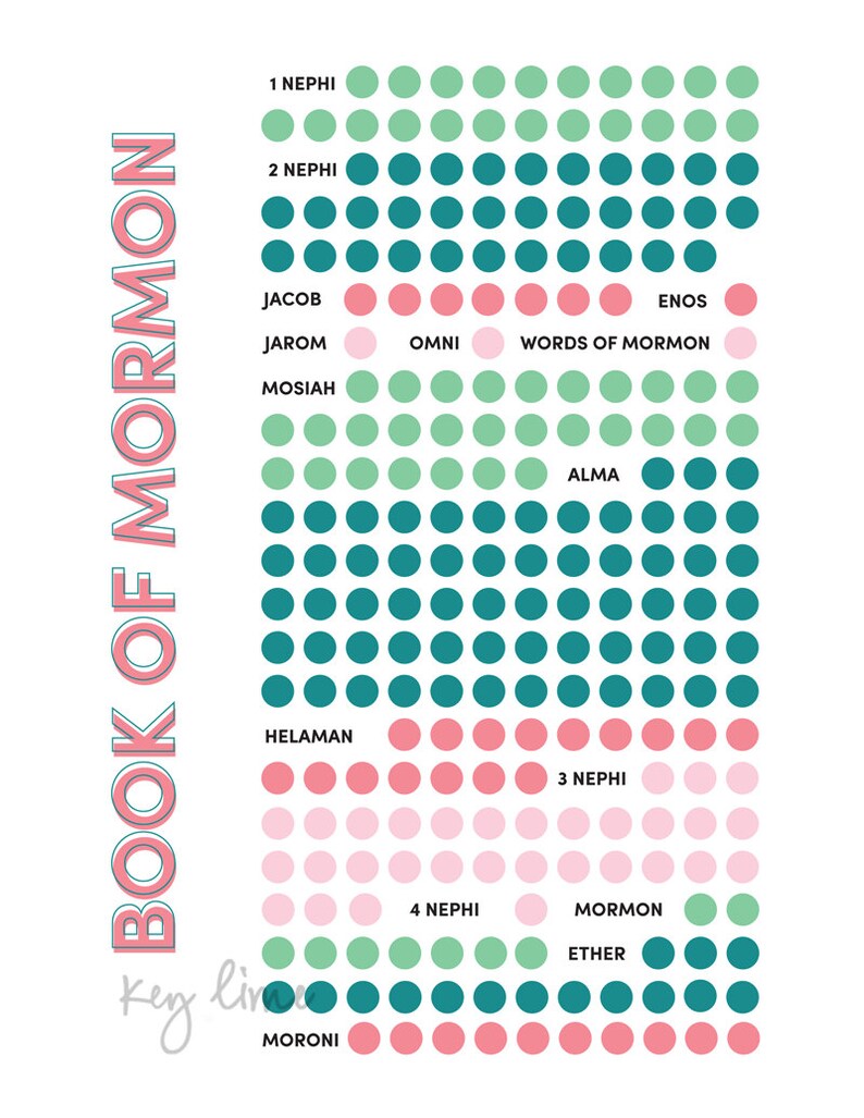 Book of Mormon Reading Chart Come Follow Me Printable Etsy