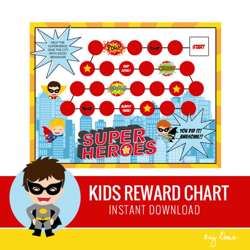 Superhero Reward Chart Printable