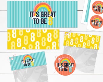 Great To Be 8 Treat Toppers, Baptism Preview Invitation, Primary Baptism Preview, Great to Be Eight, Great To Be 8 Printable, LDS Baptism