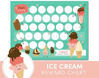 Ice Cream Reward Chart, Printable Behavior Chart, Girls Reward Chart, Reward Chart for Kids, Cute Reward Chart, Potty Reward Chart