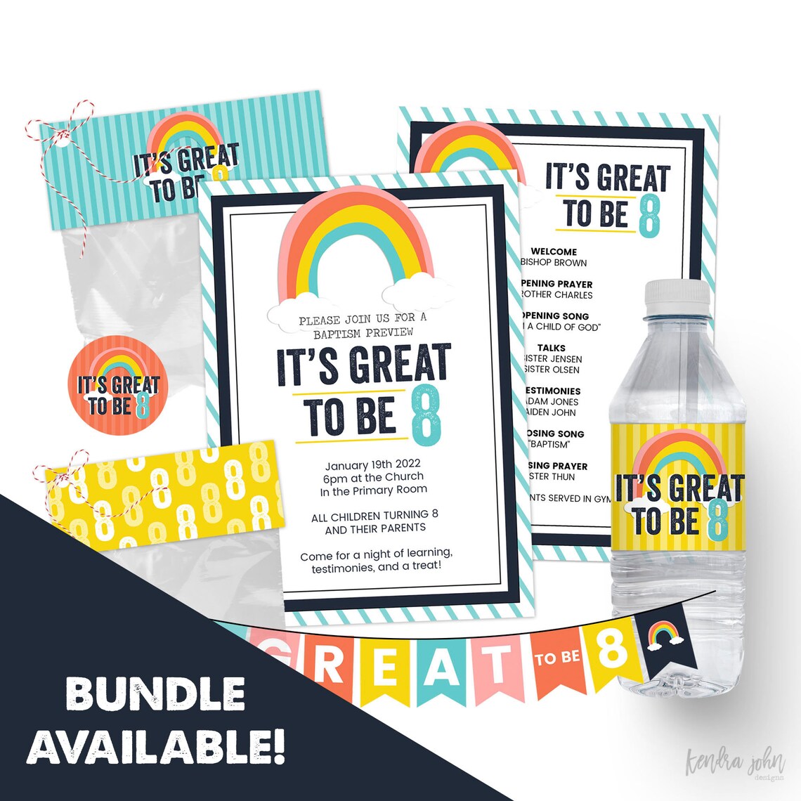 Great to Be 8 Banner Great to Be 8 Primary Baptism Preview - Etsy