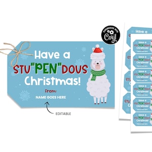 StuPENdous Weihnachtsanhänger, Stift Geschenkanhänger, Weihnachtsgeschenkanhänger für Lehrer, tolles druckbares Geschenk, einfaches Geschenk für das Personal, einfaches Geschenk für das Personal