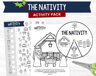 Nativity Printable Activity, Nativity Craft, Jesus Birth Craft, Christmas Story Activity, Nativity Coloring Pages, Nativity Story for Kids,