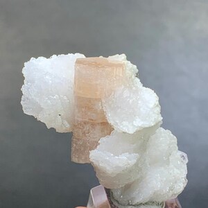 Natural Pink Fluorescent Apatite Crystal with Albite Combined Specimen from Skardu Mine. 26 GM
