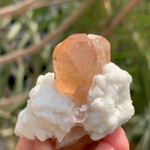 Natural Double Terminated Topaz Crystal with Feldspar Combined Specimen from Skardu Mine. Stunning Raw Topaz, Natural Mineral. 45 Gram