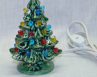 Handmade ceramic Christmas tree,green, 5 inch high