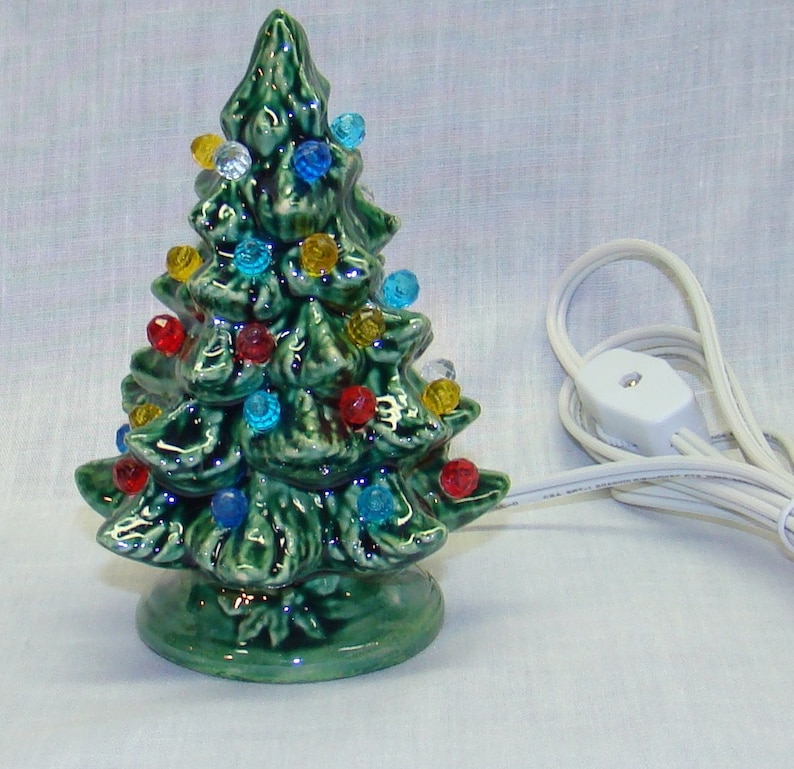 Handmade ceramic Christmas tree,green, 5 inch high image 1