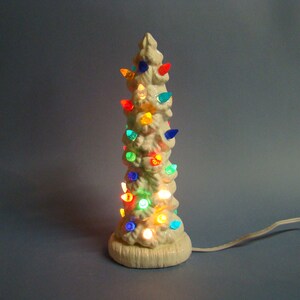 Handmade ceramic Christmas tree 11 inch high. WHITE color