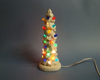 Handmade ceramic Christmas tree 11 inch high. WHITE color